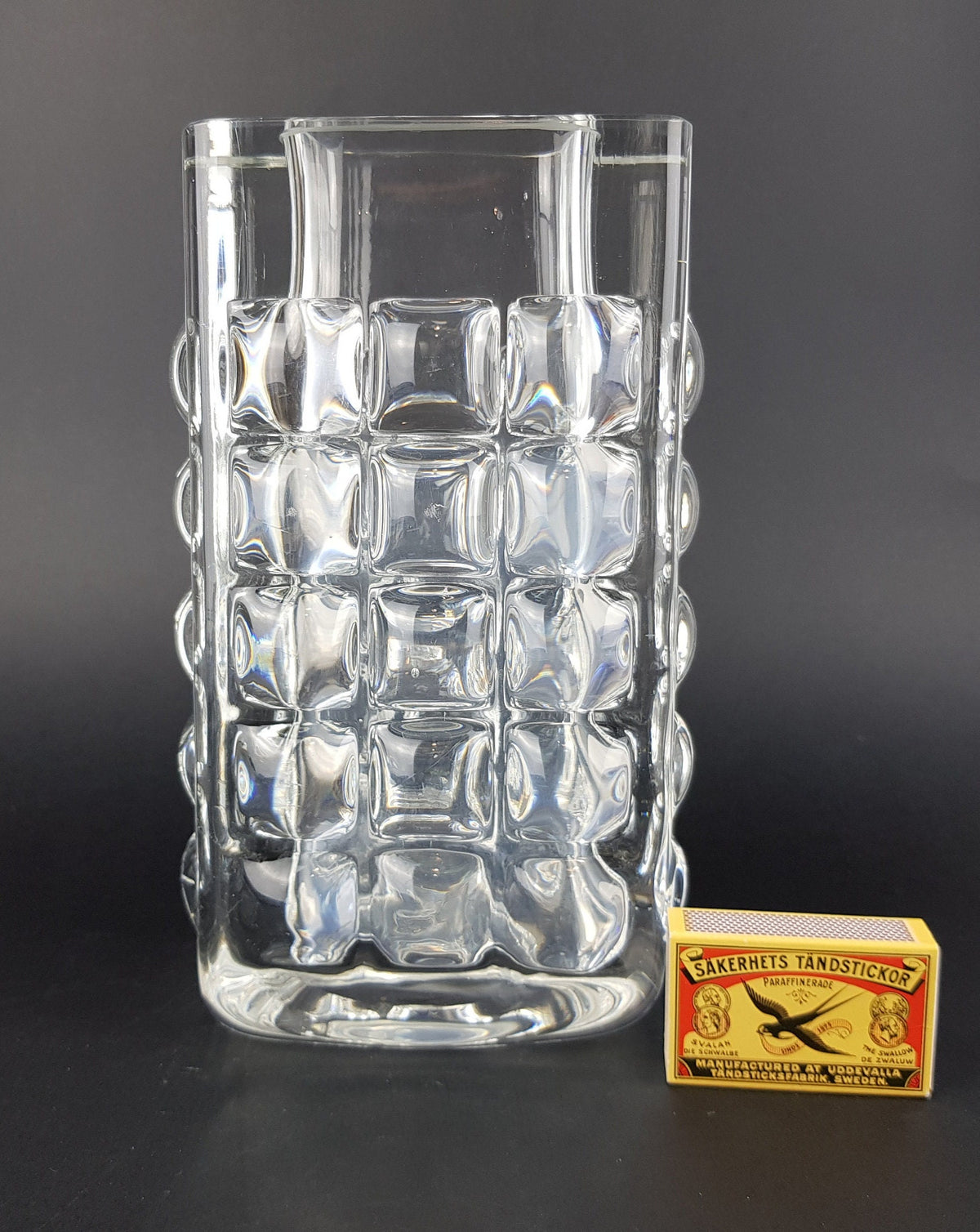 Vintage ICHENDORF GLASS Design Block Vase by Horst Tüselmann West Germany 1960-70s