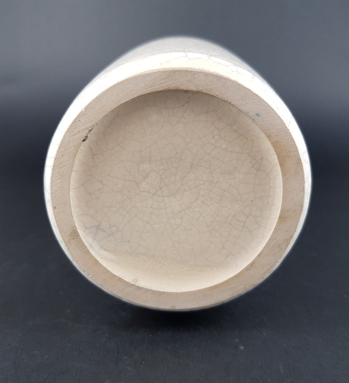 Vintage RUSCHA KERAMIK White Beige Crackle Craquele Vase West German Pottery 1950s