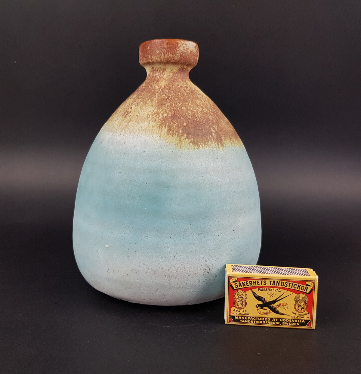 Vintage ELMER KUBICEK Studio Art Pottery Stylish Vase West Germany 1960s