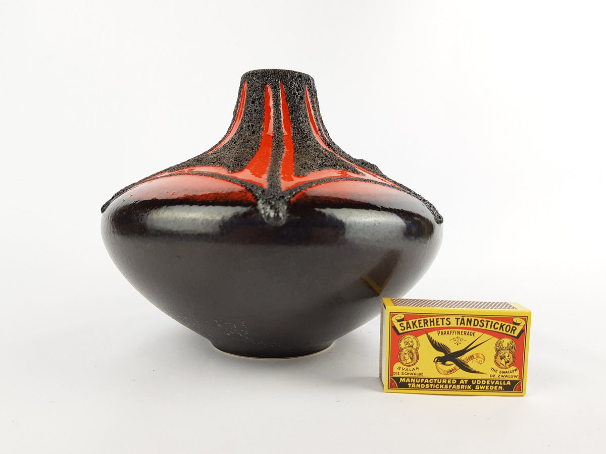 Vintage FOHR KERAMIK Fat Lava Vase Rubin Decor 346 15 West German Pottery 1970s