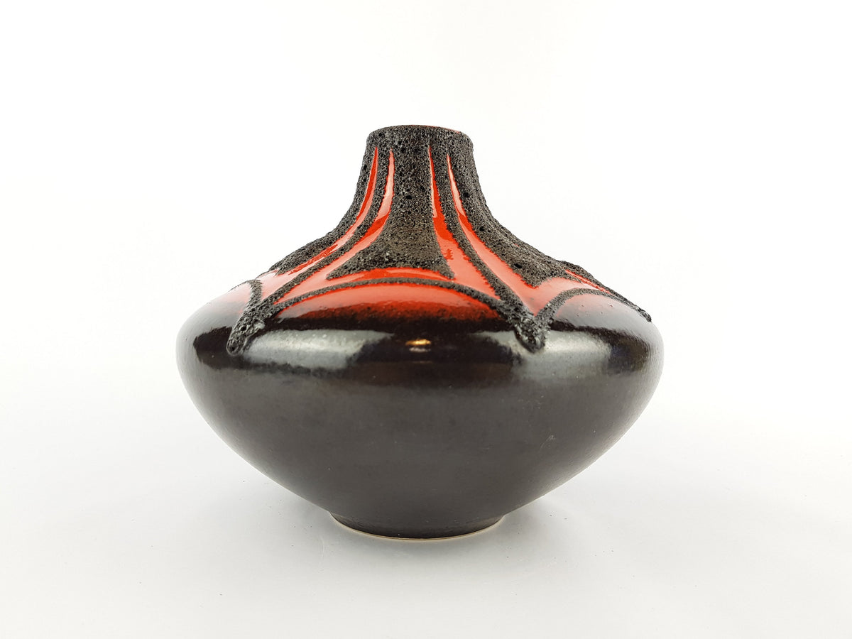 Vintage FOHR KERAMIK Fat Lava Vase Rubin Decor 346 15 West German Pottery 1970s