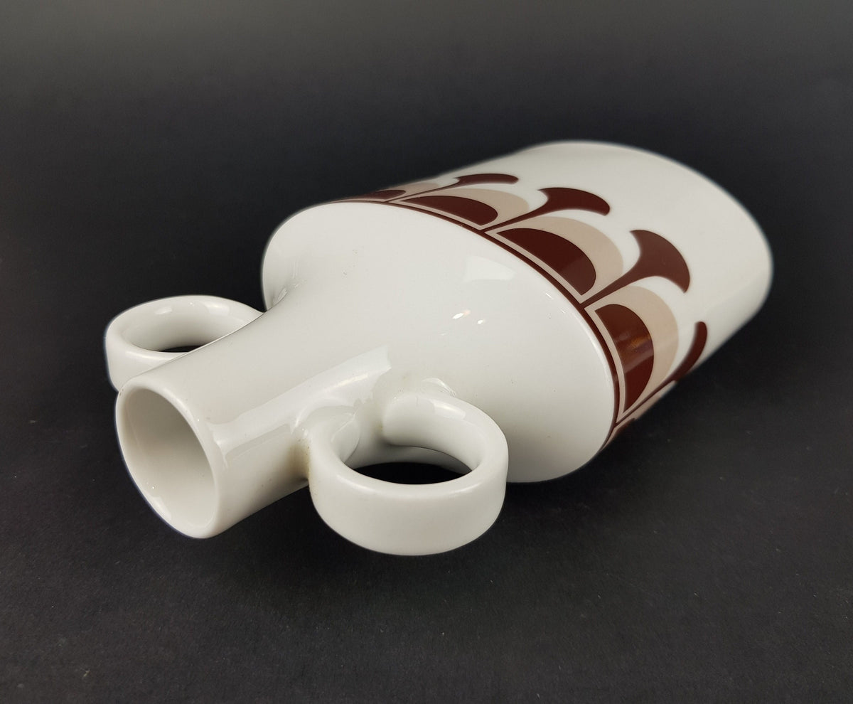 Vintage SCHUMANN ARZBERG Double Handled Porcelain Vase 32 Bavaria Germany 1970s