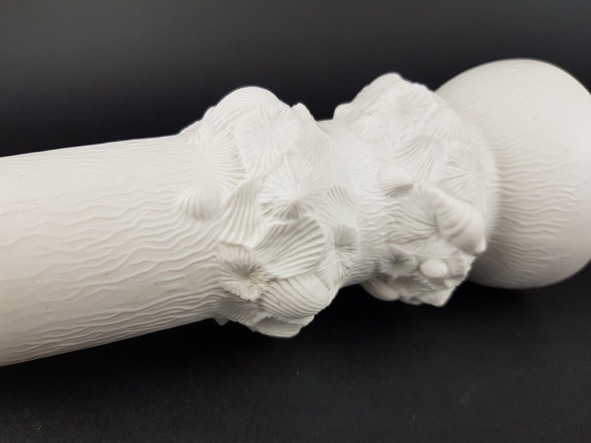 Vintage AK KAISER 3D Relief Porcelain Vase 228 with Shell Fossil Decor West Germany 1970s