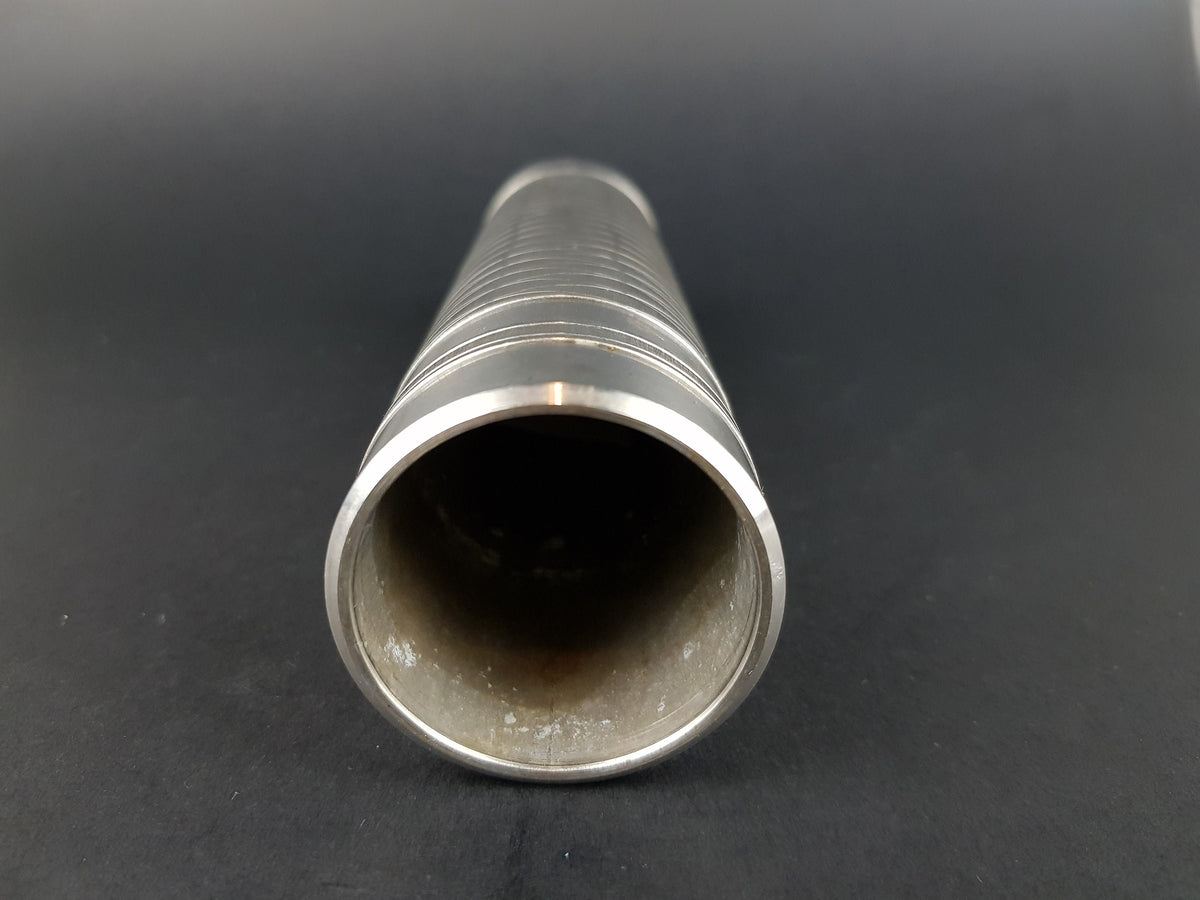 Vintage Brutalist BMF (Bayerische Metallwarenfabrik) Metal Cylinder Steel Vase from West Germany 1960s
