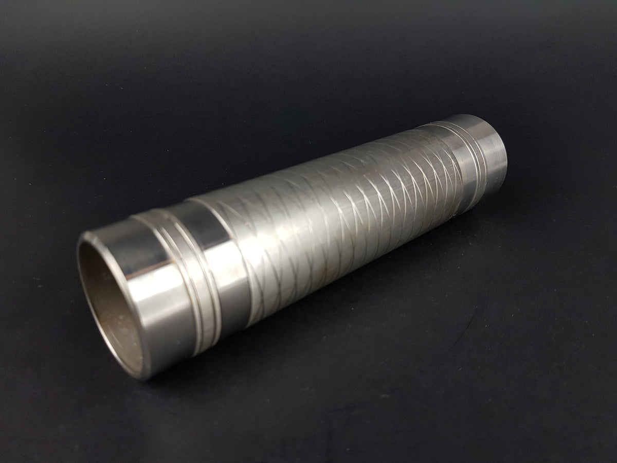 Vintage Brutalist BMF (Bayerische Metallwarenfabrik) Metal Cylinder Steel Vase from West Germany 1960s