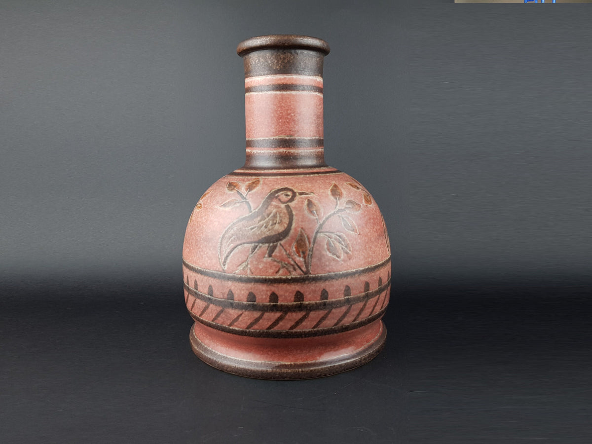 Vintage ITALICA ARS Pink Bird Vase 1520/30 Italian Pottery Florence 1960s