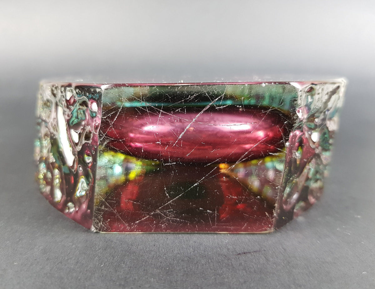 Vintage MURANO SOMMERSO GLASS Ruby Red Vase by Alessandro Mandruzzato Italian Art Glass 1960-70s
