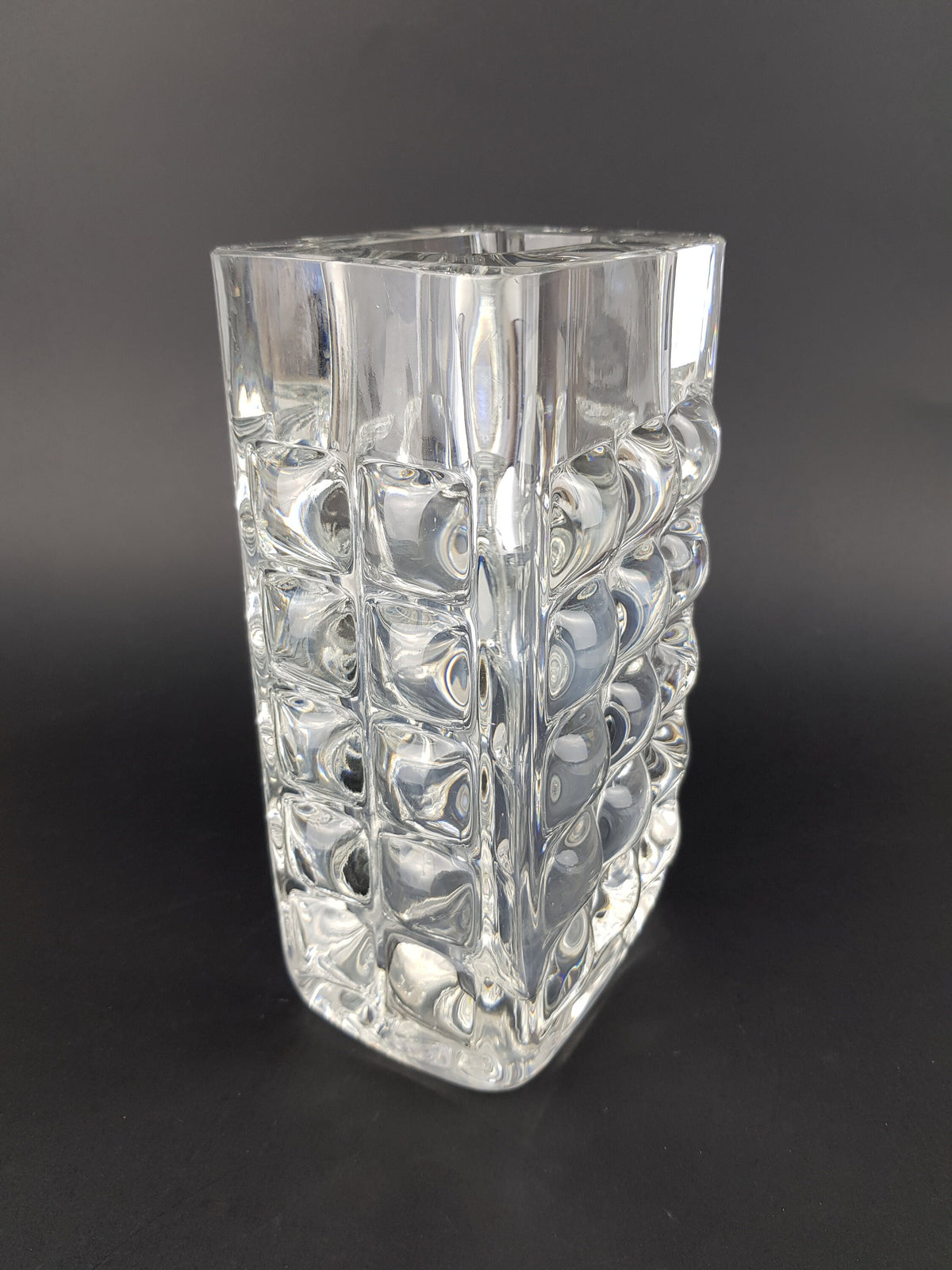 Vintage ICHENDORF GLASS Design Block Vase by Horst Tüselmann West Germany 1960-70s
