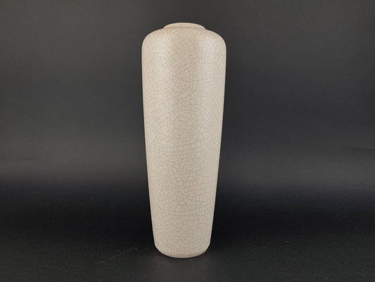 Vintage RUSCHA KERAMIK White Beige Crackle Craquele Vase West German Pottery 1950s
