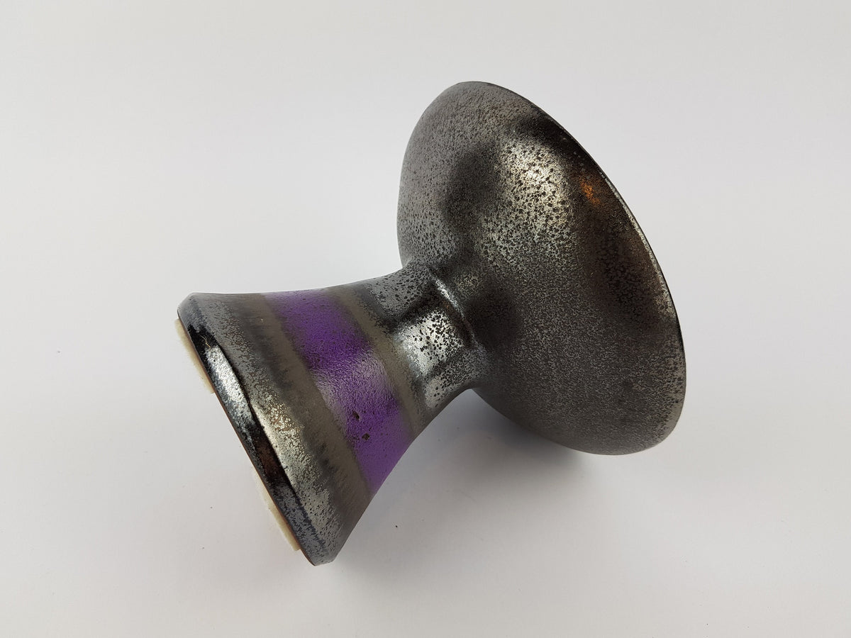 Vintage Danish Purple & Brown Ceramic Candle Holder Mid Century Modern Denmark 1960s 1970s