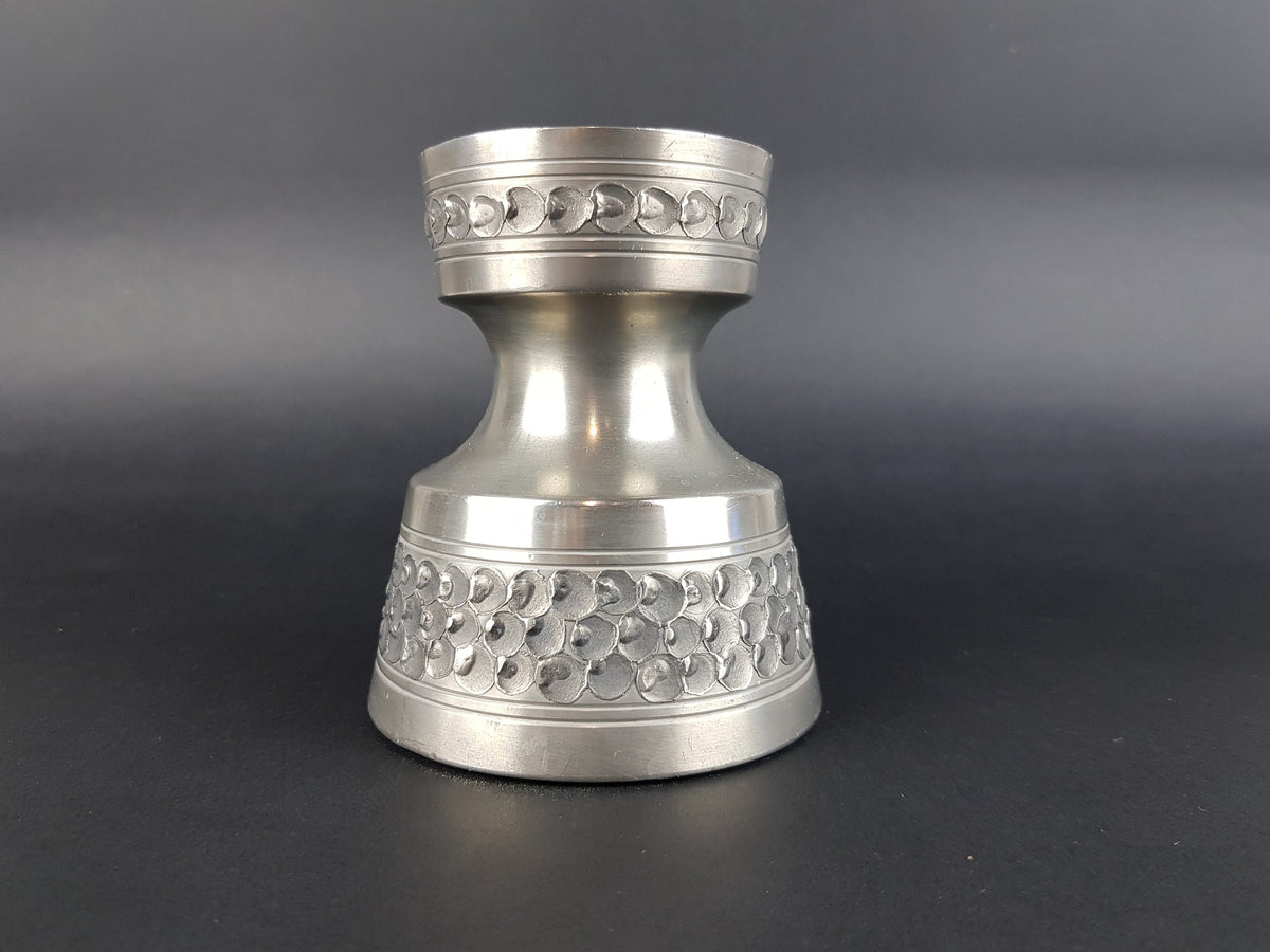 Vintage OSLO METALL PERLETINN Candle Holder Viking Decor Norway 1960s