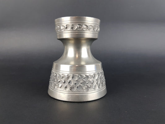 Vintage OSLO METALL PERLETINN Candle Holder Viking Decor Norway 1960s