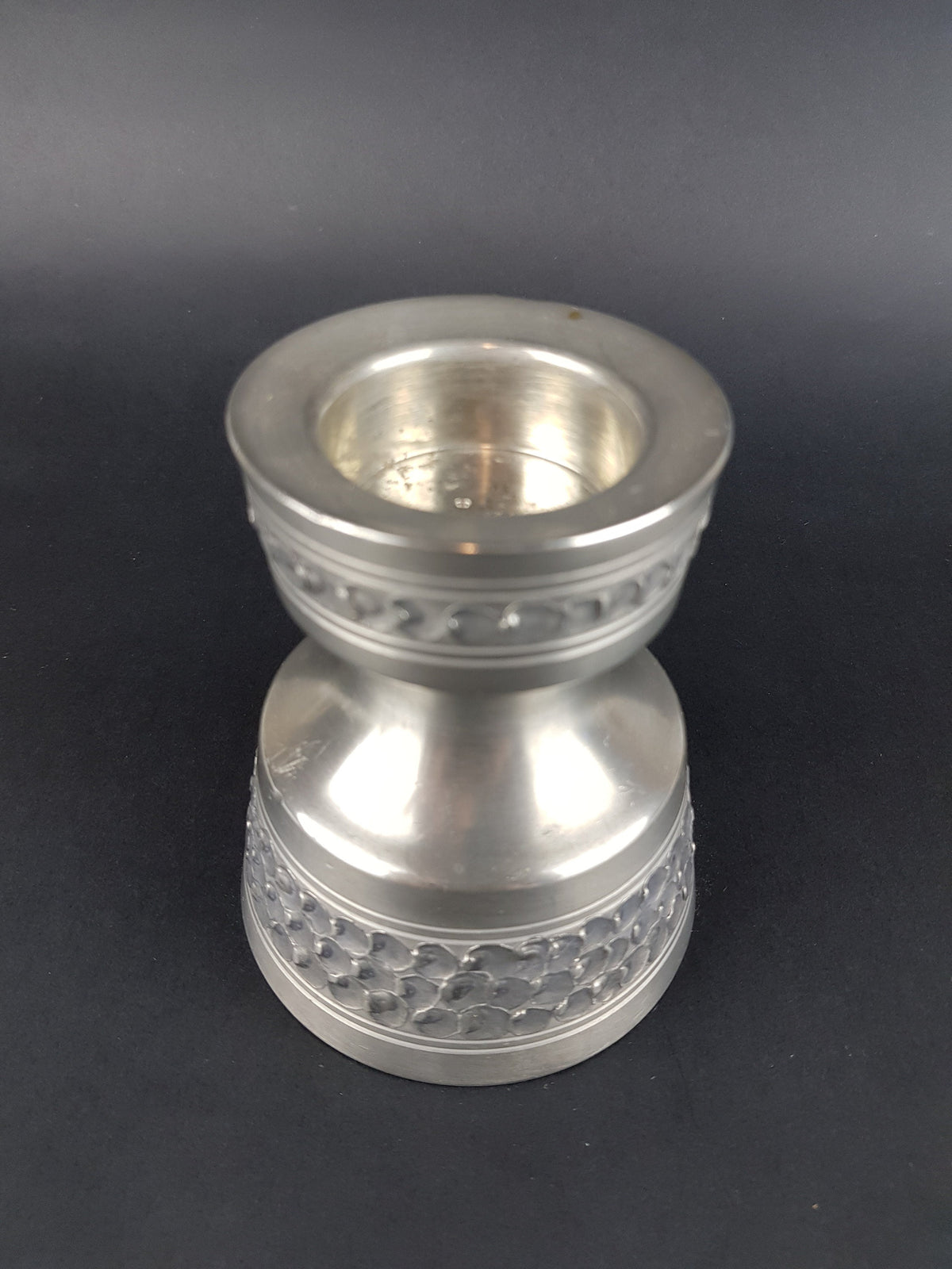 Vintage OSLO METALL PERLETINN Candle Holder Viking Decor Norway 1960s