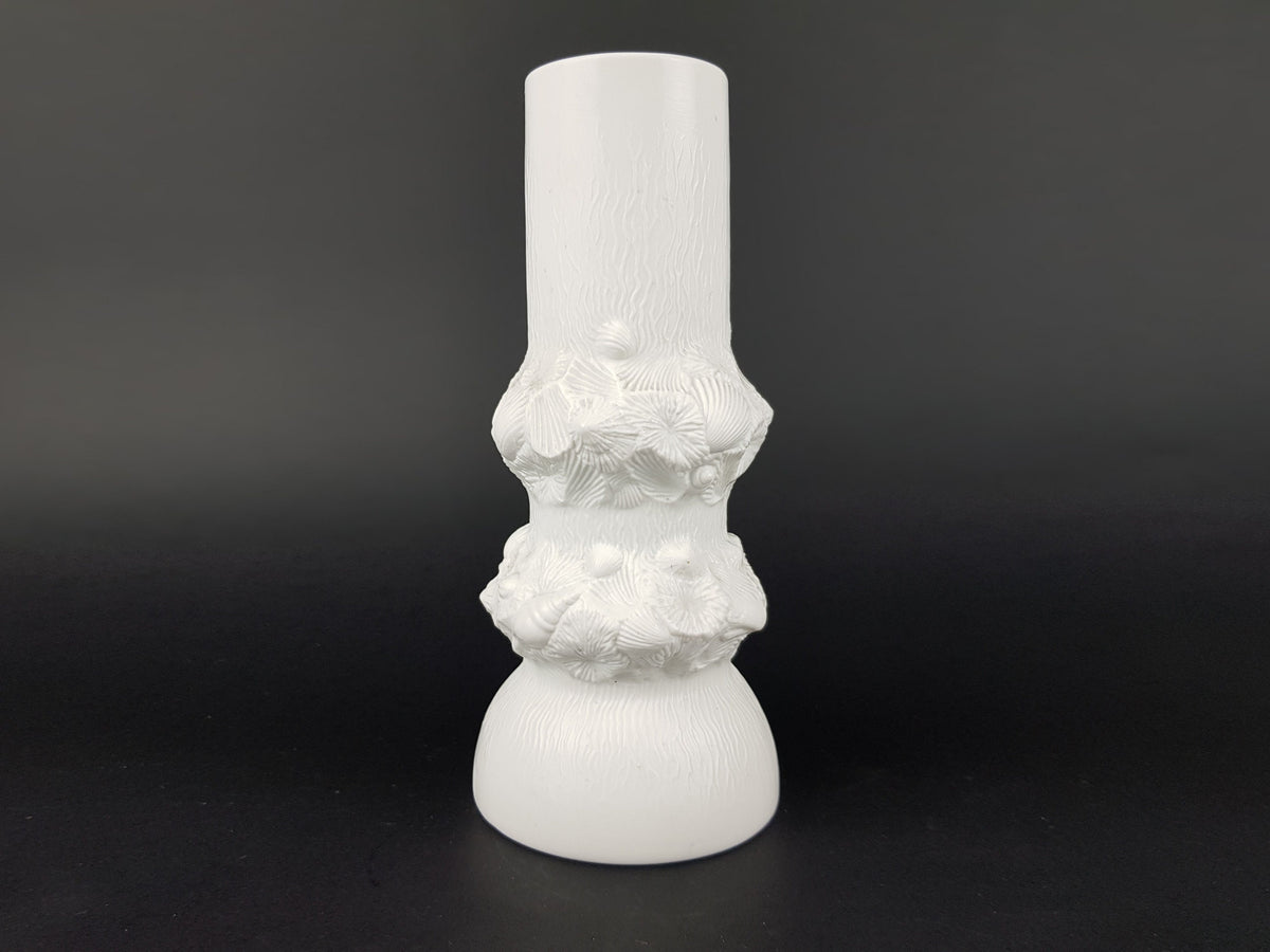 Vintage AK KAISER 3D Relief Porcelain Vase 228 with Shell Fossil Decor West Germany 1970s