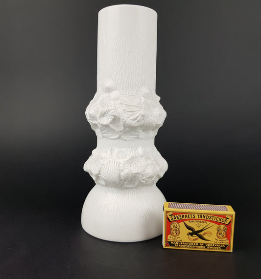 Vintage AK KAISER 3D Relief Porcelain Vase 228 with Shell Fossil Decor West Germany 1970s