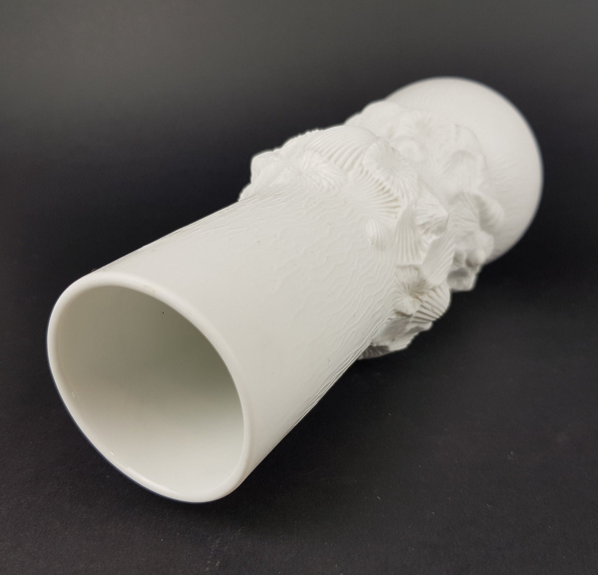 Vintage AK KAISER 3D Relief Porcelain Vase 228 with Shell Fossil Decor West Germany 1970s