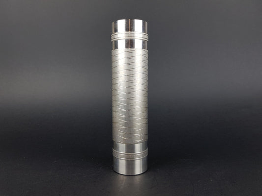 Vintage Brutalist BMF (Bayerische Metallwarenfabrik) Metal Cylinder Steel Vase from West Germany 1960s