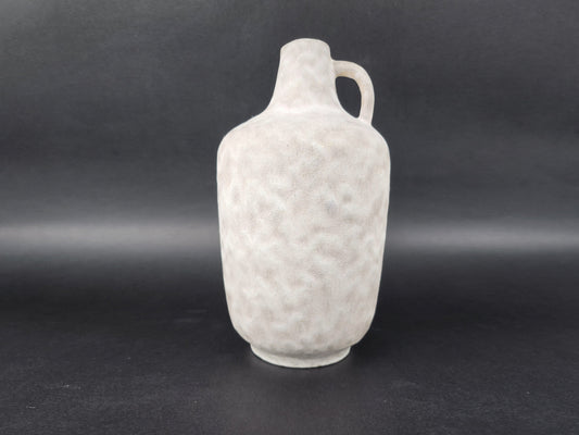 Vintage CERAMANO KERAMIK White Handled Vase With Arktis Decor 219 West German Pottery 1960s