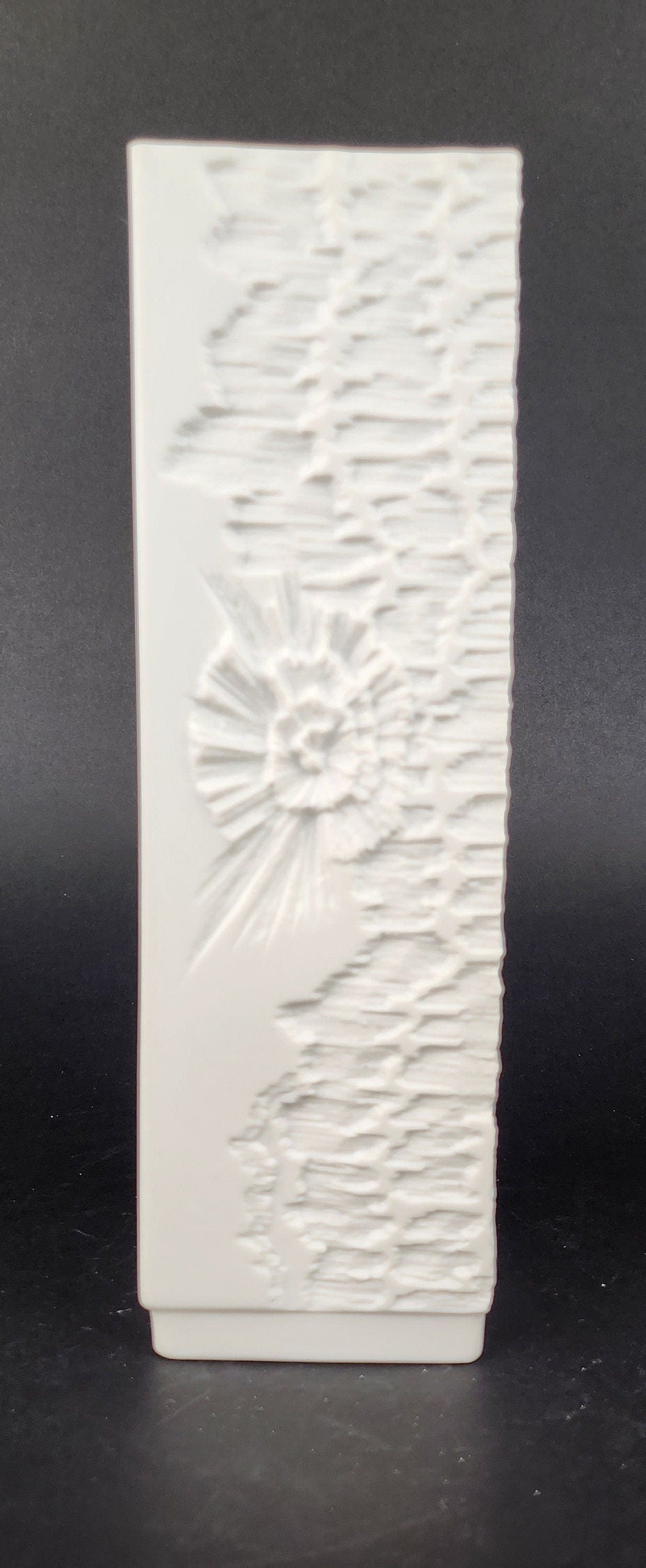 Vintage AK KAISER 3D Relief Vase Relief Decor 357 West German Pottery 1970s