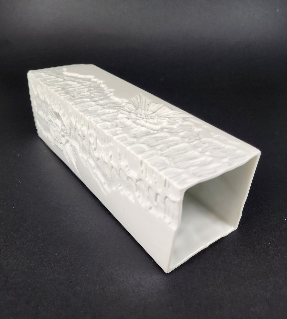 Vintage AK KAISER 3D Relief Vase Relief Decor 357 West German Pottery 1970s