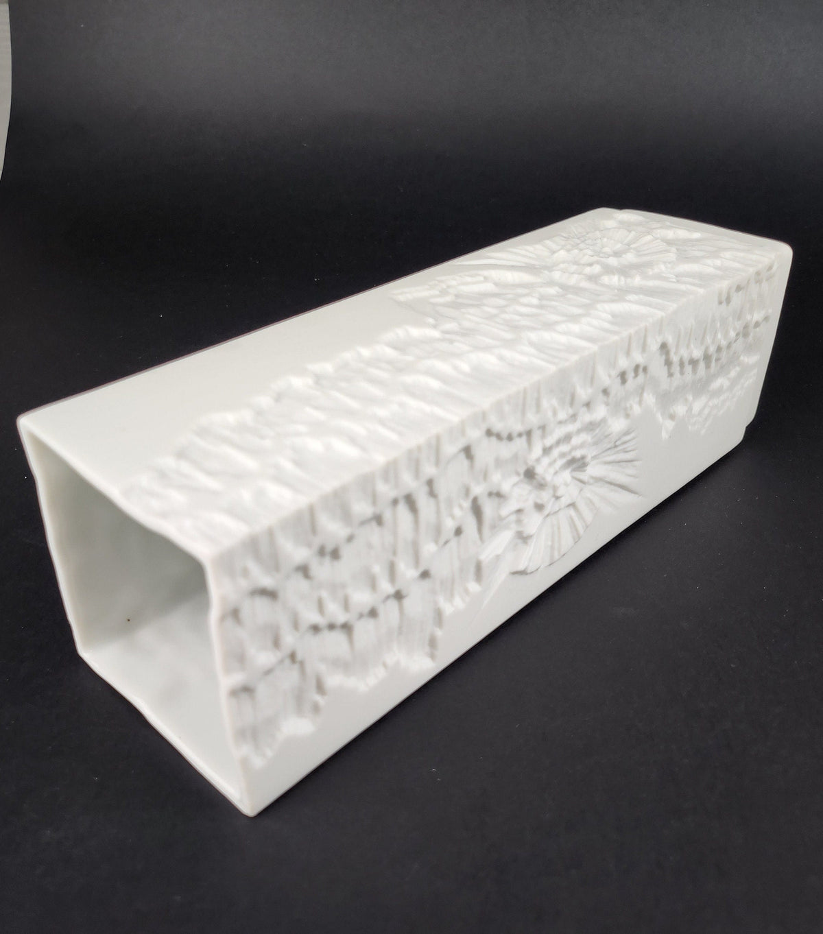 Vintage AK KAISER 3D Relief Vase Relief Decor 357 West German Pottery 1970s
