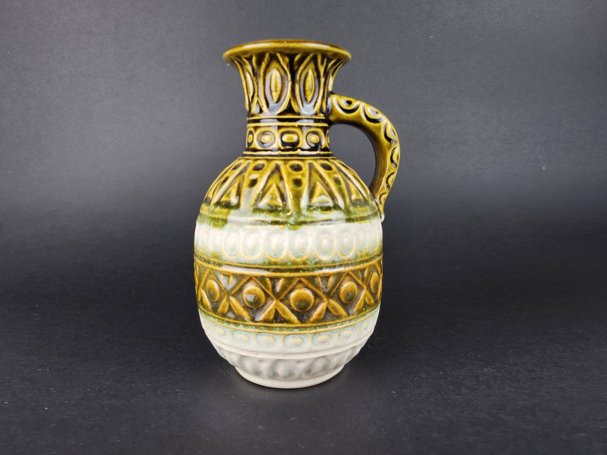 Vintage BAY KERAMIK Green Fat Lava Era Vase 93 17 West German Pottery 1970s