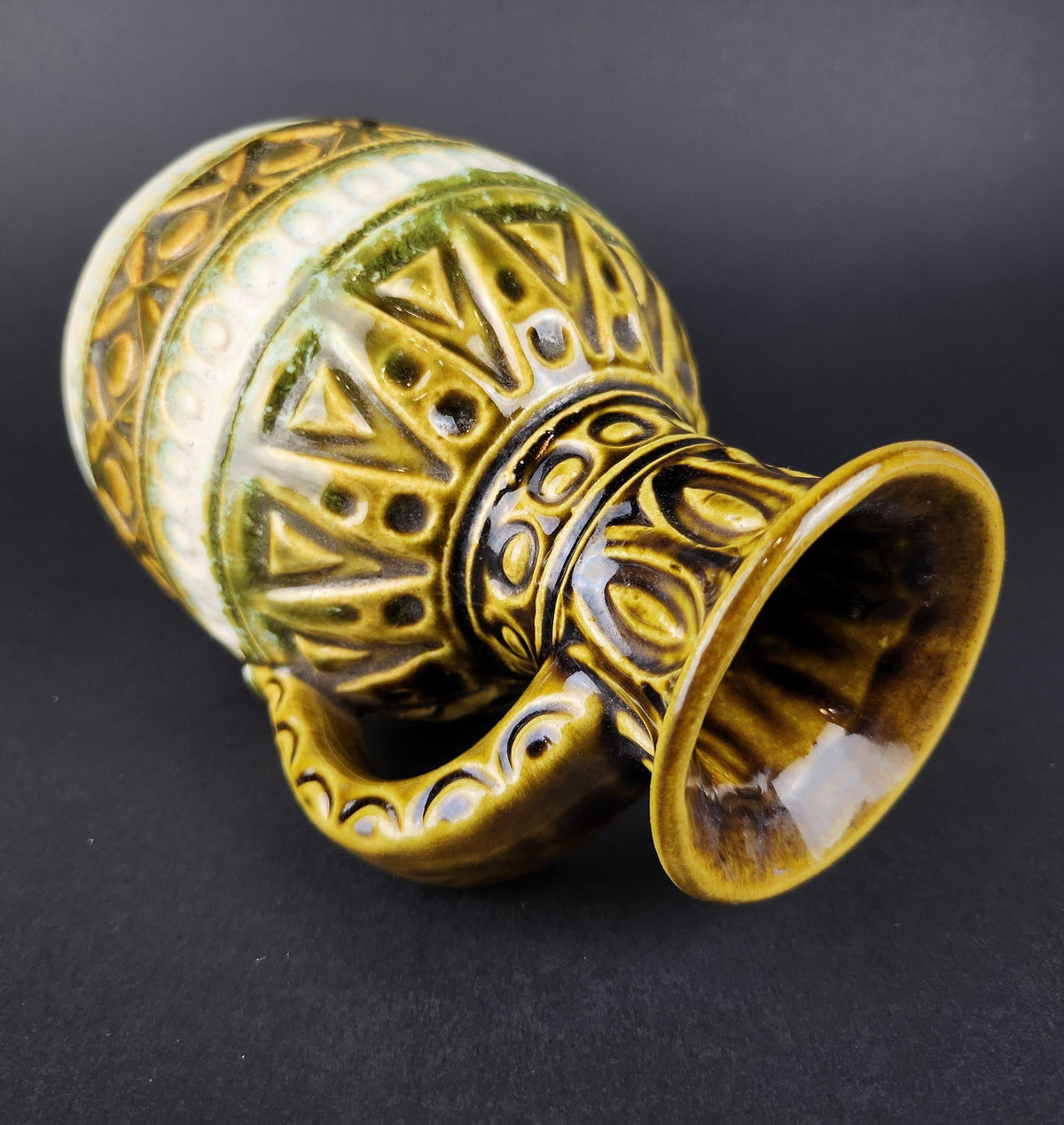 Vintage BAY KERAMIK Green Fat Lava Era Vase 93 17 West German Pottery 1970s