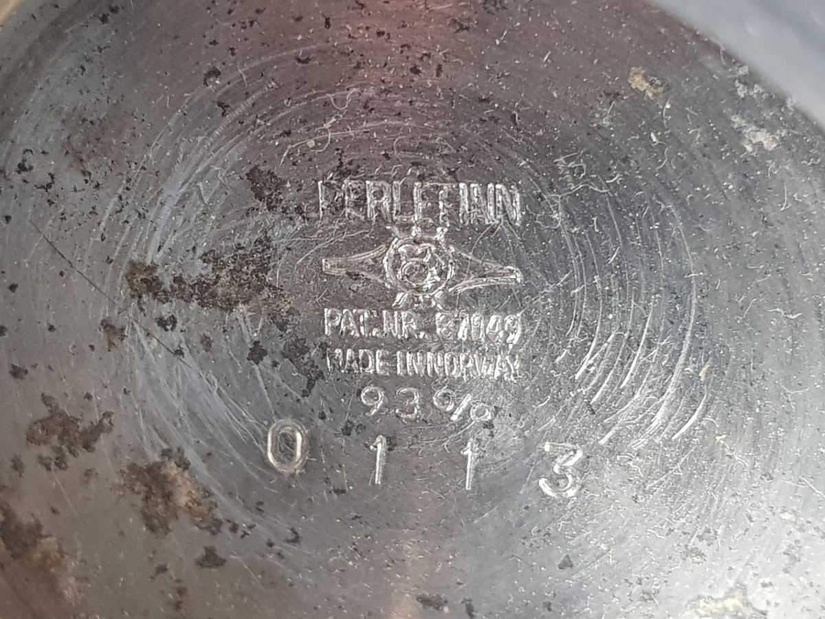 Vintage OSLO METALL PERLETINN Candle Holder Viking Decor Norway 1960s