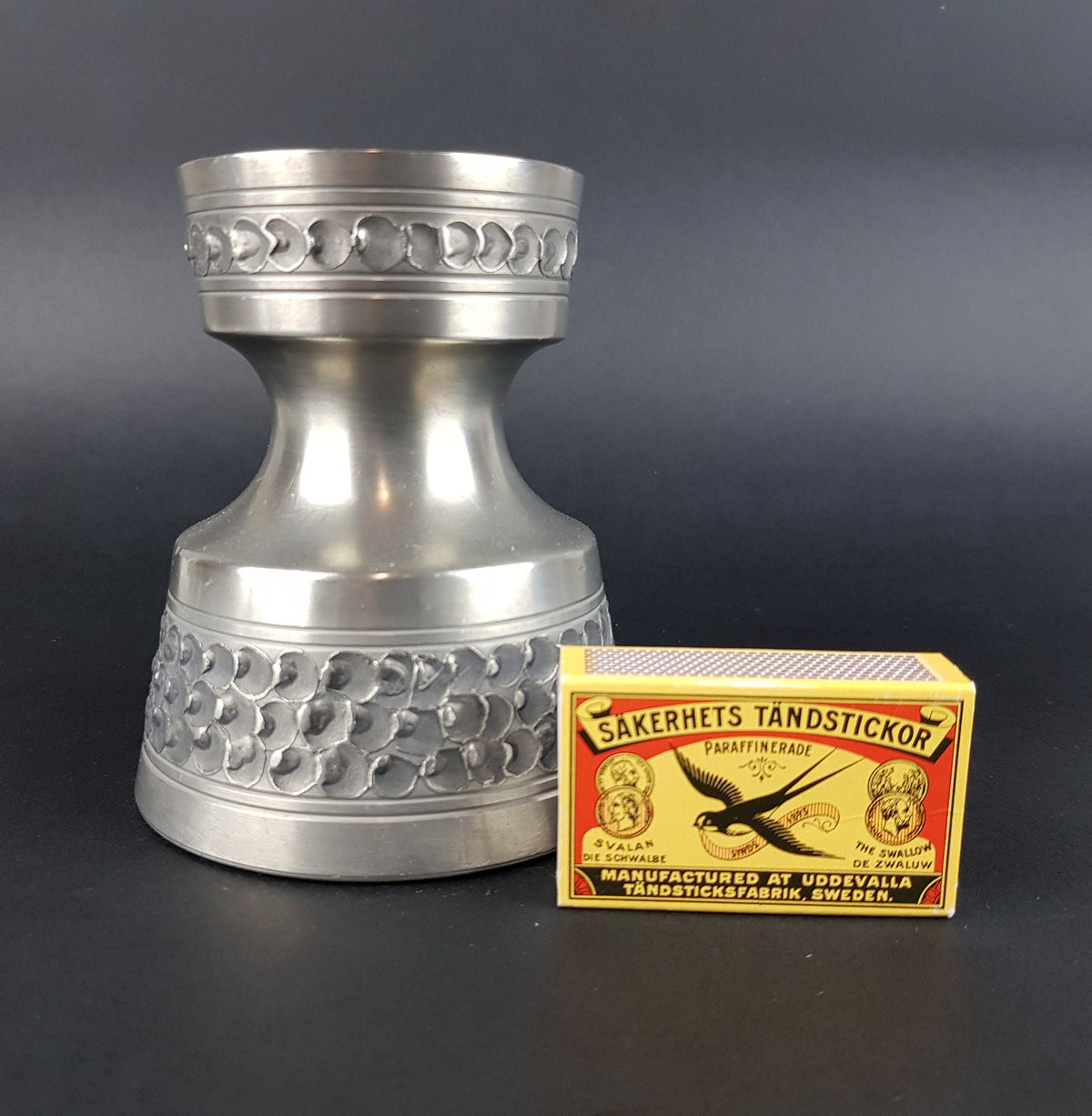 Vintage OSLO METALL PERLETINN Candle Holder Viking Decor Norway 1960s