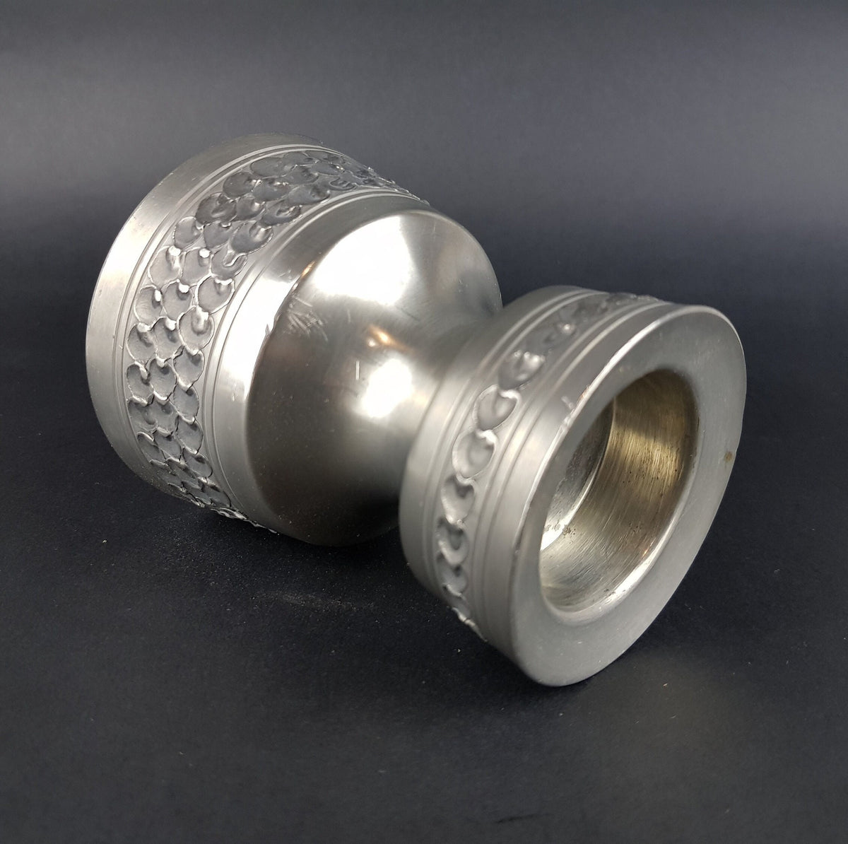 Vintage OSLO METALL PERLETINN Candle Holder Viking Decor Norway 1960s