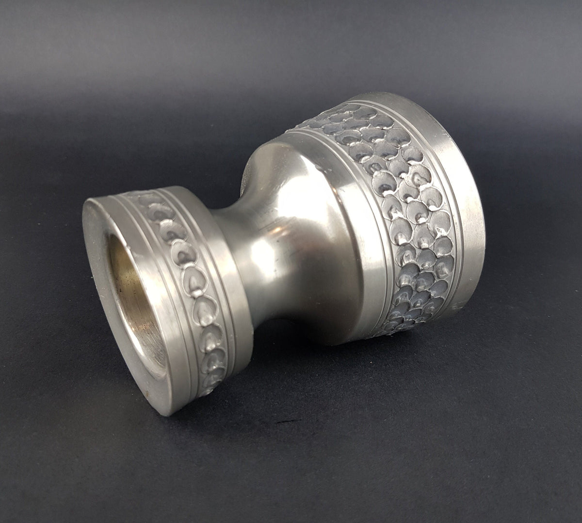 Vintage OSLO METALL PERLETINN Candle Holder Viking Decor Norway 1960s