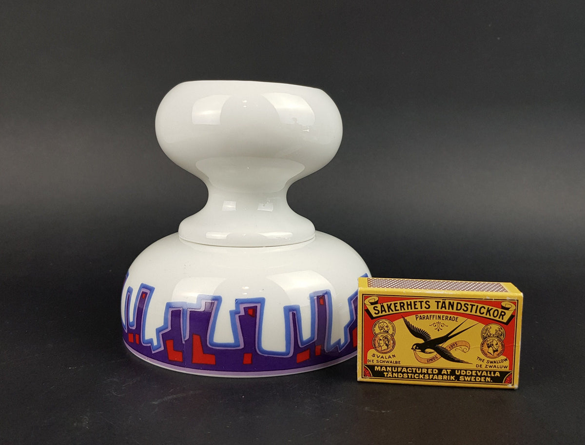 Vintage SCHUMANN ARZBERG "Bowling" Series Porcelain Candle Holder by Charles F. Joosten (1970s)