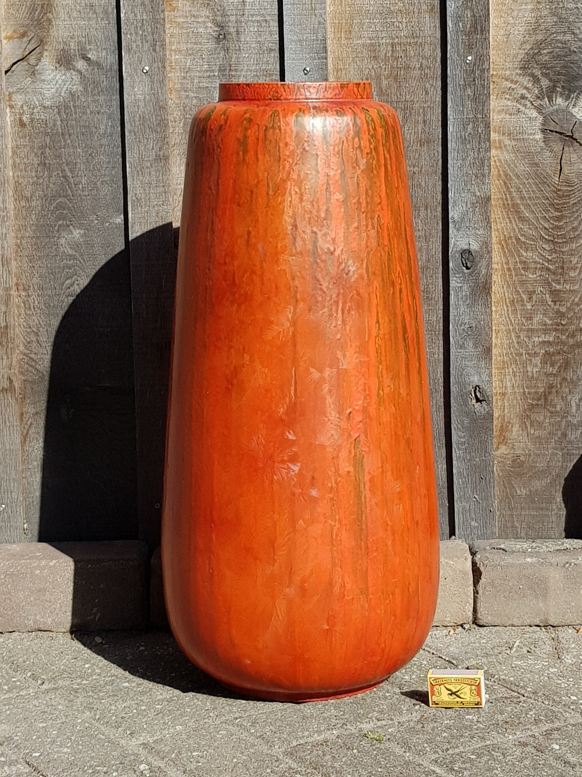 26.5 Inch XXL Vintage RUSCHA Keramik Floor Vase with VULKANO decor 815/5 by Kurt Tschörner West German Pottery 1960s