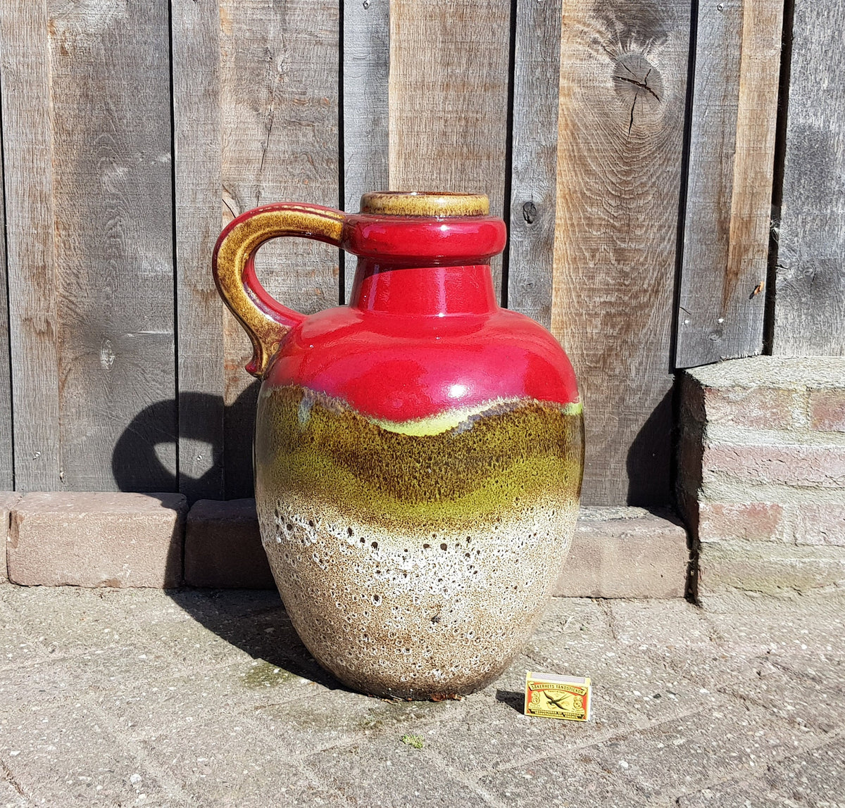 XXL Vintage SCHEURICH KERAMIK Floor Vase 18.9 inch West German Pottery 1970s