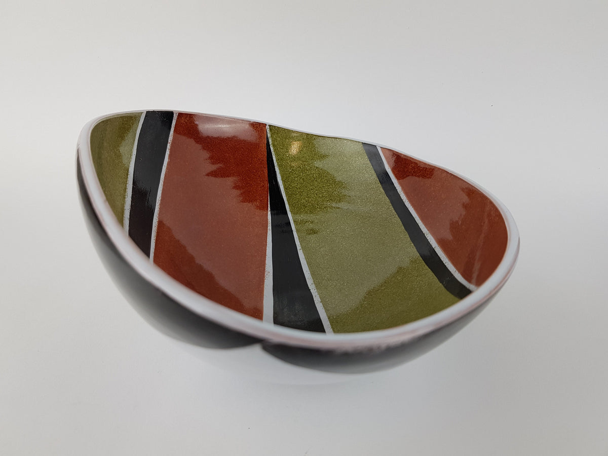 Vintage KROSSELBACH Bowl by Clare Zange and Karl-Heinz Loffler No. 143 West German Pottery 1955s
