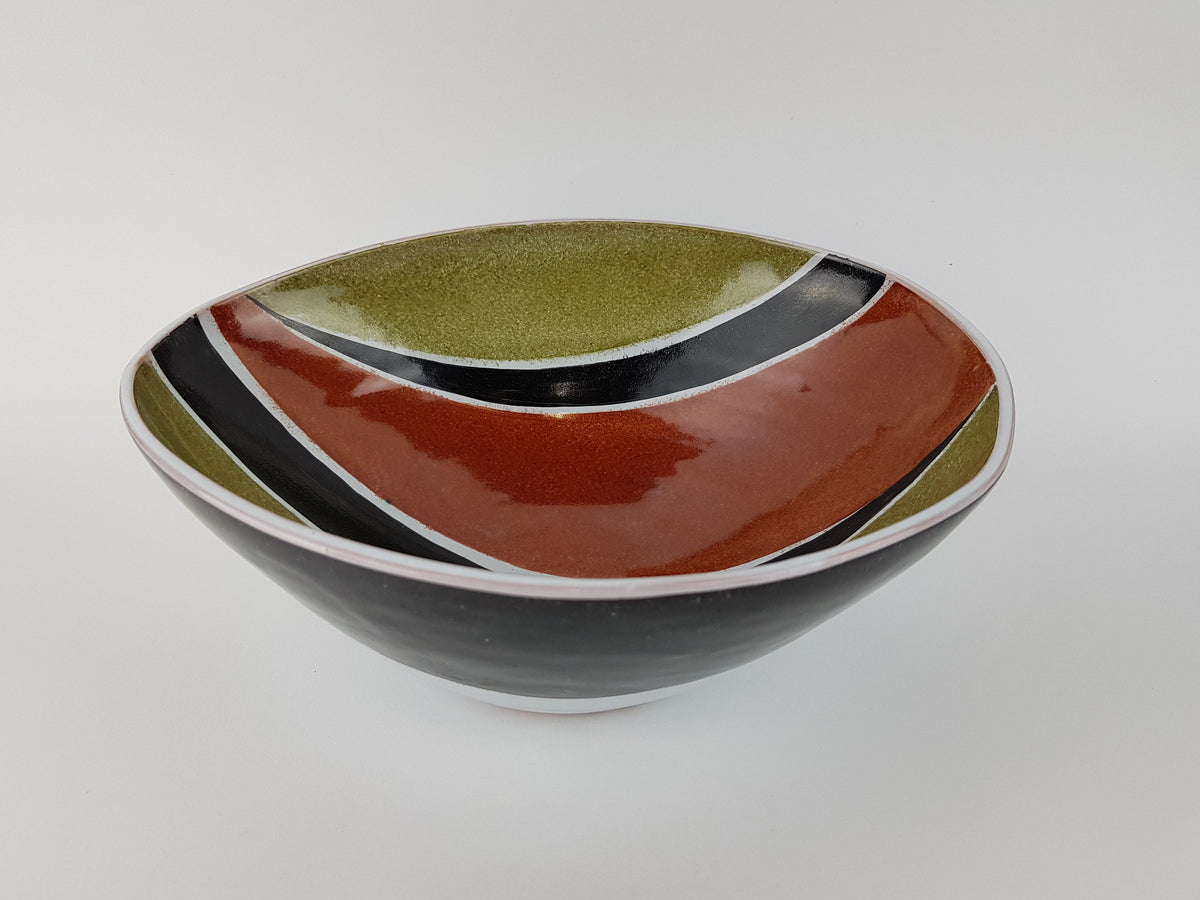 Vintage KROSSELBACH Bowl by Clare Zange and Karl-Heinz Loffler No. 143 West German Pottery 1955s