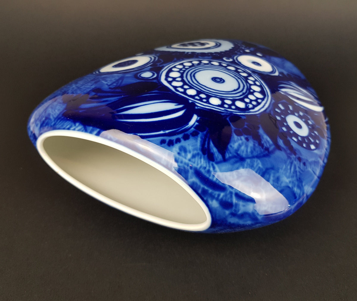 Vintage ROSENTHAL PORZELLAN Studio Linie West Germany Porcelain Vase with Peacock decor by Bjorn Wiinblad 1970s