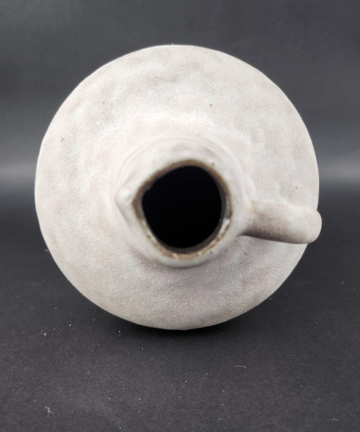 Vintage CERAMANO KERAMIK White Handled Vase With Arktis Decor 219 West German Pottery 1960s