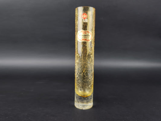 Vintage INGRID GLAS Yellow Cylinder Vase Craquelee Design German Pottery 1960s 1970s
