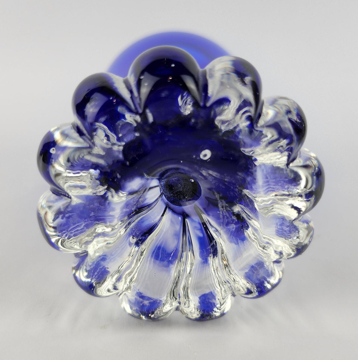 Vintage ASEDA GLASS Blue Design Vase From Sweden Scandinavia 1960-70s