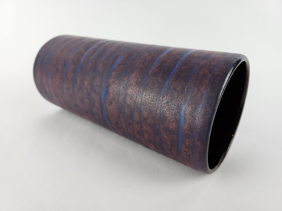 Vintage CARSTENS TÖNNIESHOF Purple and Blue Cylinder Vase 683 18 West German Pottery 1963s