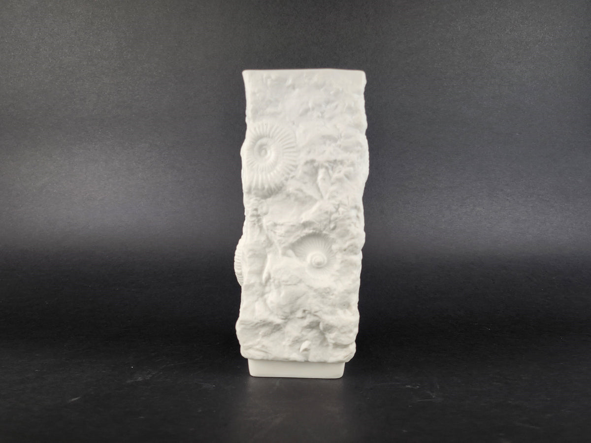Vintage AK KAISER 3D Relief Biscuit Porcelain Vase from the Jura series 131 West German Pottery 1970s