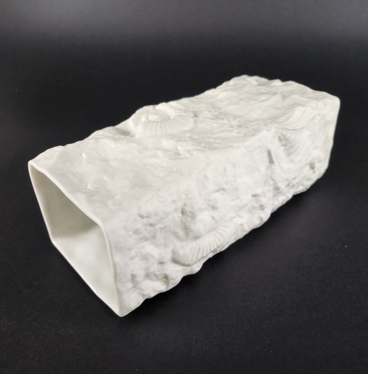 Vintage AK KAISER 3D Relief Biscuit Porcelain Vase from the Jura series 131 West German Pottery 1970s