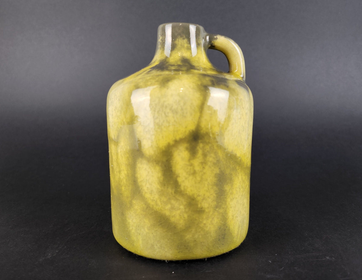 Vintage OTTO KERAMIK Yellow and Gray Vase West German Pottery 1970-80s