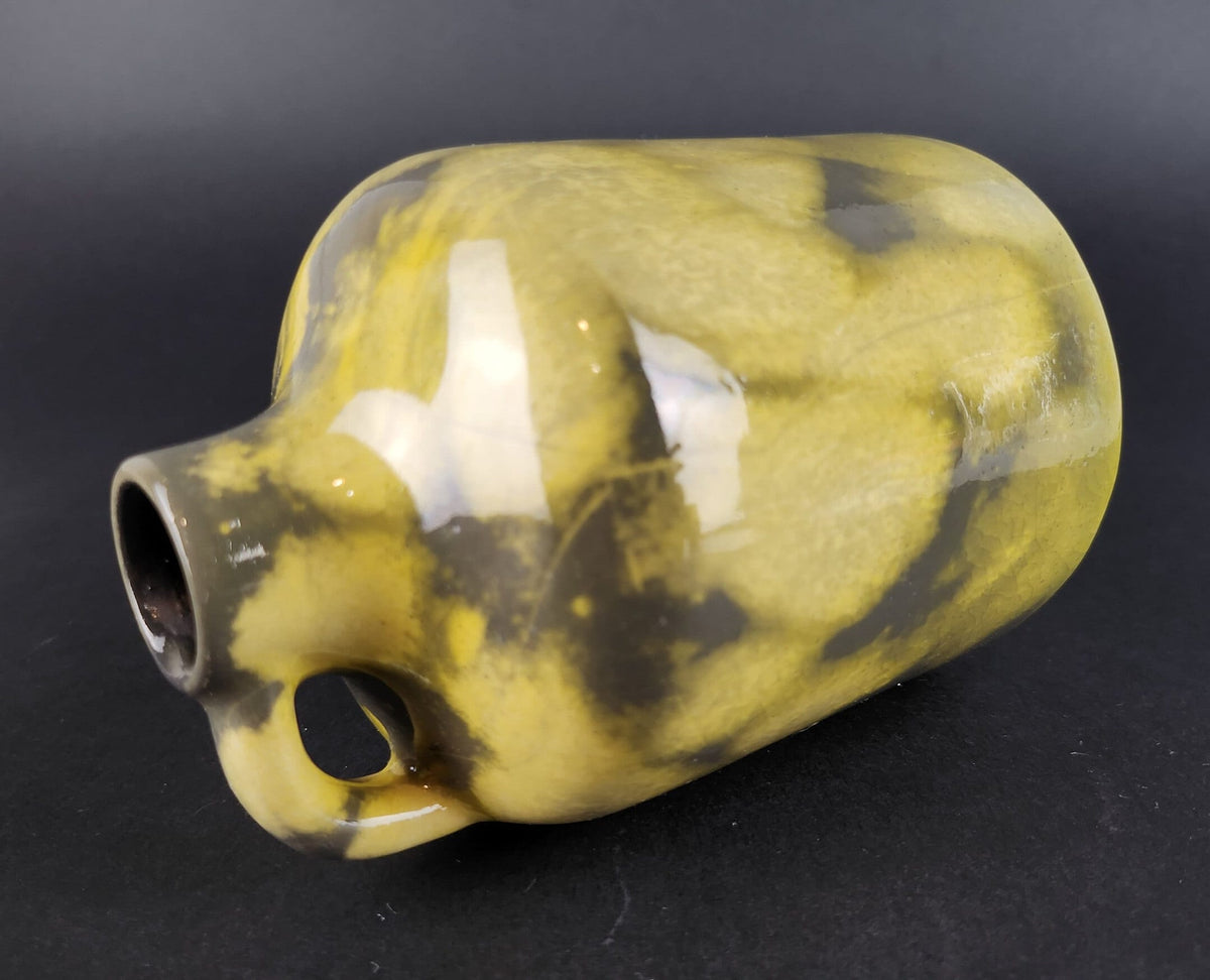 Vintage OTTO KERAMIK Yellow and Gray Vase West German Pottery 1970-80s