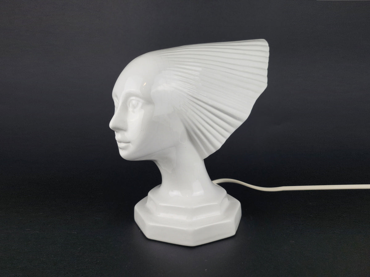 Vintage RENE LALIQUE style VICTOIRE bed side lamp by Hubert Olivier from France