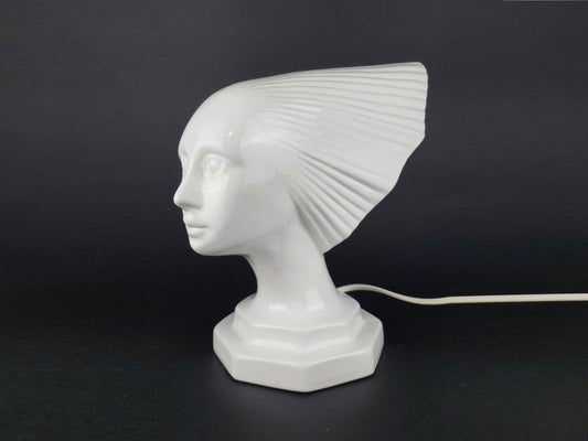 Vintage RENE LALIQUE style VICTOIRE bed side lamp by Hubert Olivier from France