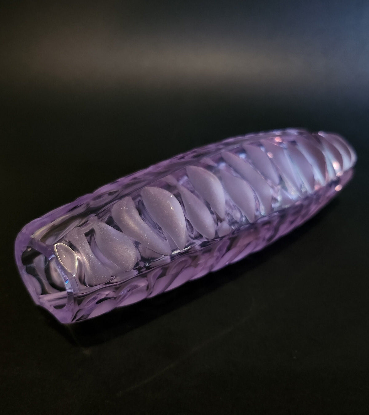 Rare Vintage ZELEZNY BROD SKLO Lilac/Blue Neodymium Glass Vase from Czechoslovakia 1960-70's by Vaclav Horacek