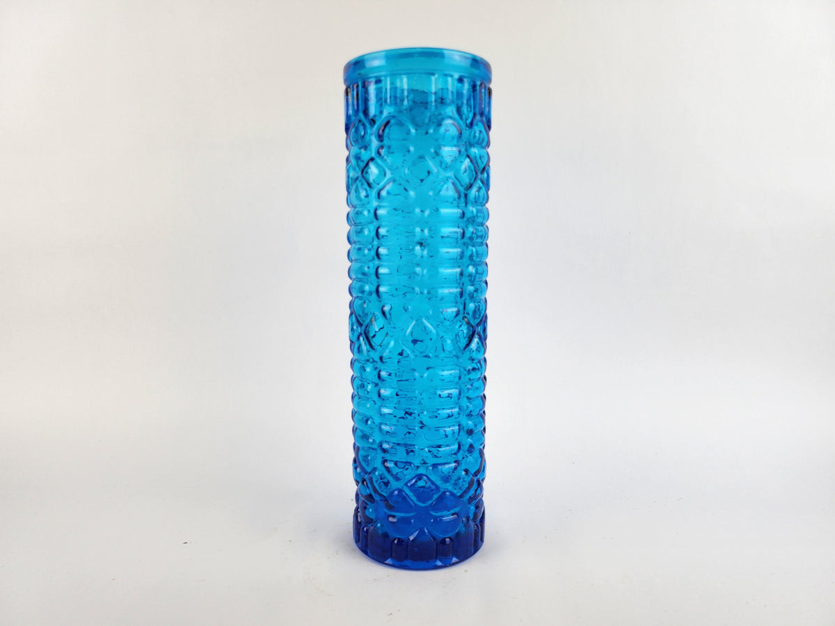 Vintage ITALIAN GLASS Blue Vase Italian Art Glass 1970s