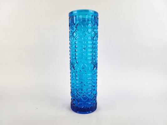 Vintage ITALIAN GLASS Blue Vase Italian Art Glass 1970s